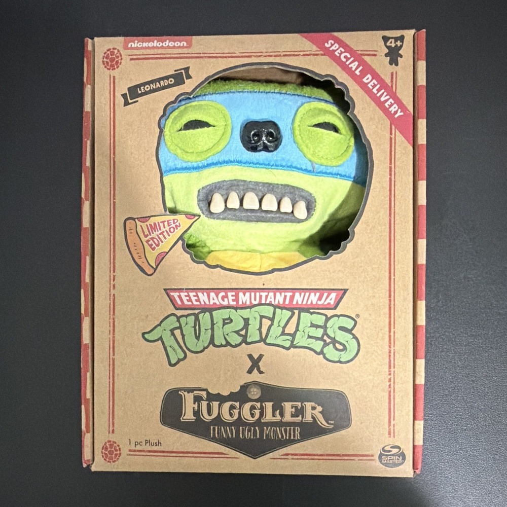 NEW Fuggler Limited Edition Glow in the Dark TMNT Leonardo Plush, Green/Blue
